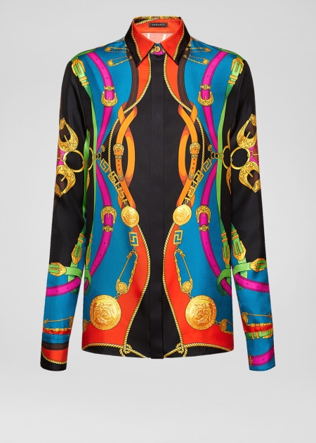 Camasi Versace Barocco Rodeo Print Silk Dama | UGRIJDP-31